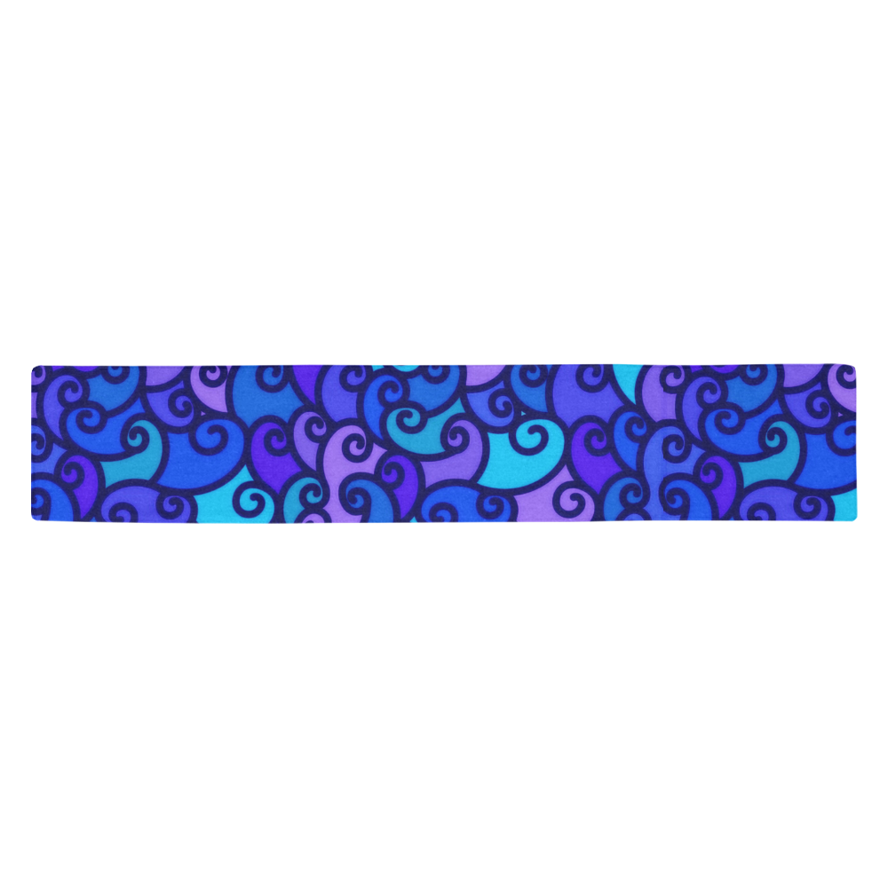 Purple Swirls Table Runner 14x72 inch