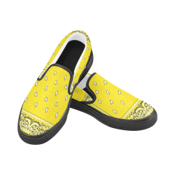 Yellow Bandana Women's Slip-on Canvas Shoes (Model 019)