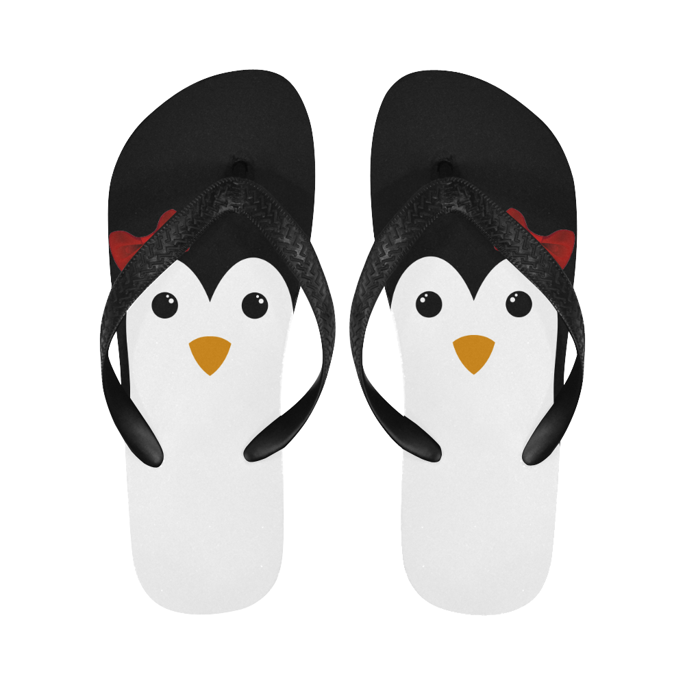 Penguin Kawaii Style Girl Flip Flops for Men/Women (Model 040)