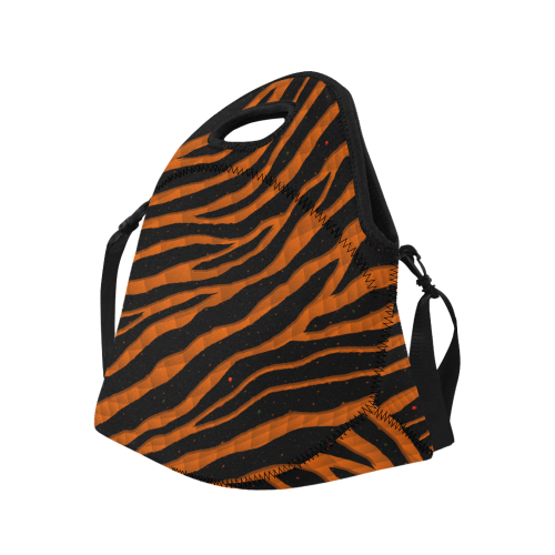 Ripped SpaceTime Stripes - Orange Neoprene Lunch Bag/Large (Model 1669)