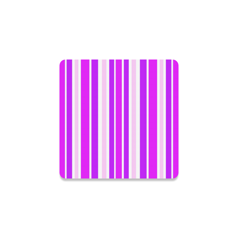 Summer Purples Stripes Square Coaster