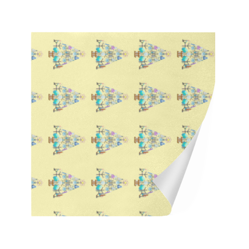 Oh Chemist Tree, Oh Chemistry, Science Christmas on Yellow Gift Wrapping Paper 58"x 23" (1 Roll)