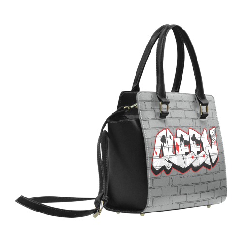 Queen Graffiti Brick Drk Grey Classic Shoulder Handbag (Model 1653)