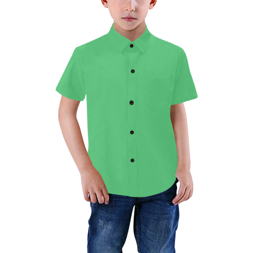 color Paris green Boys' All Over Print Short Sleeve Shirt (Model T59)