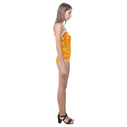 Orange spiral Strap Swimsuit ( Model S05)