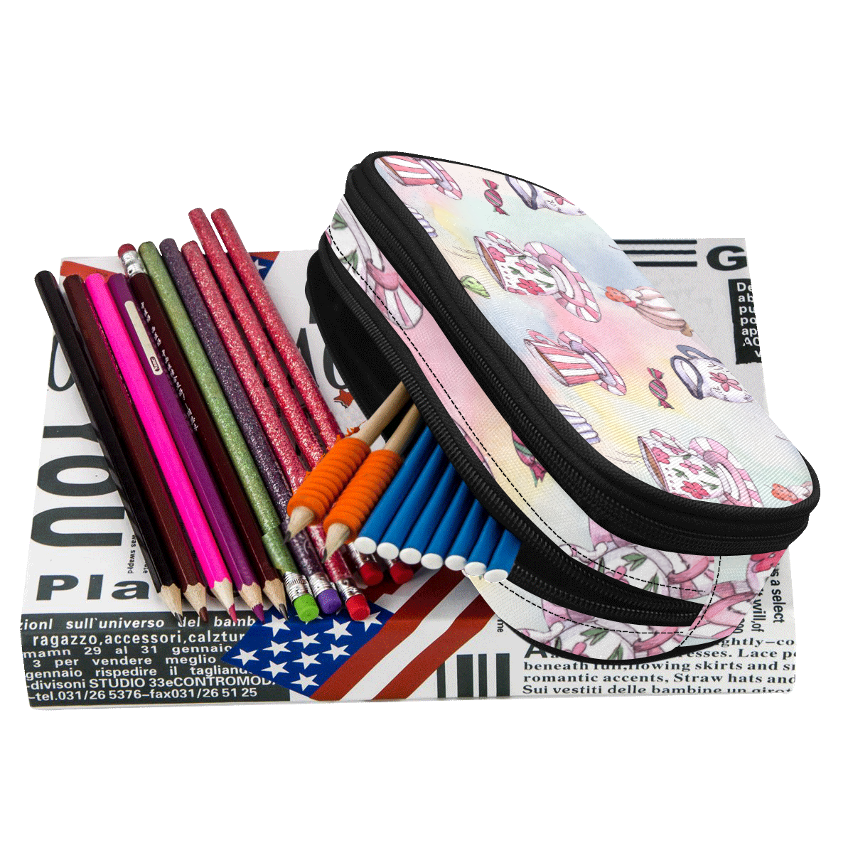 Coffee and sweeets Pencil Pouch/Large (Model 1680)