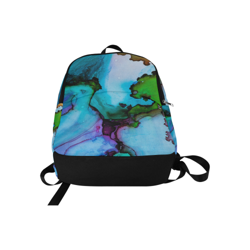 Blue green ink Fabric Backpack for Adult (Model 1659)