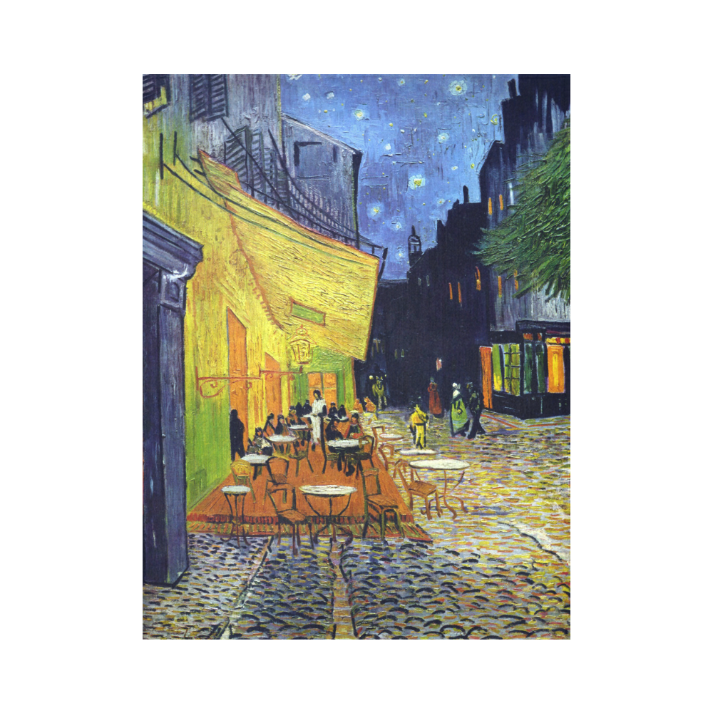 Vincent Willem van Gogh - Cafe Terrace at Night Cotton Linen Wall Tapestry 60"x 80"