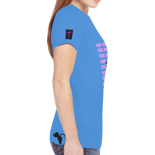 Blue New All Over Print T-shirt for Women (Model T45)