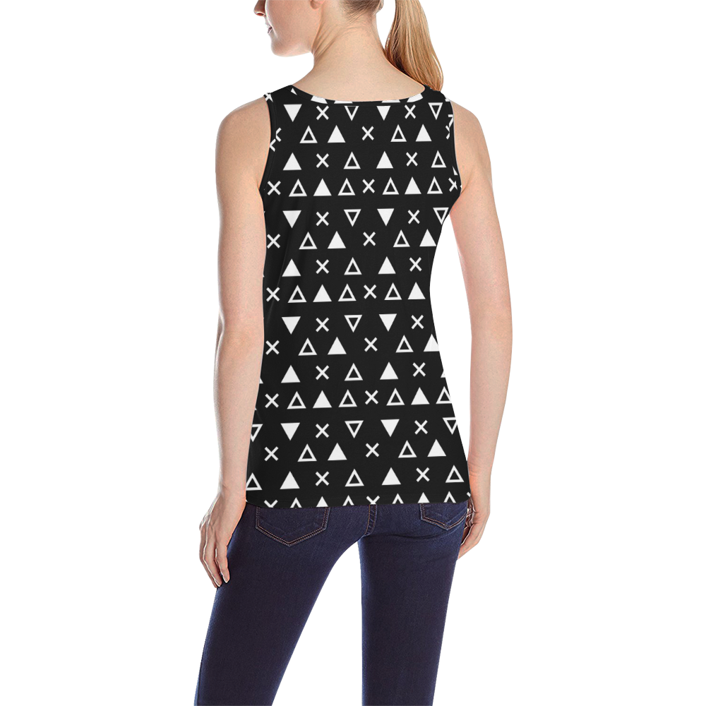 Geo Line Triangle All Over Print Tank Top for Women (Model T43)