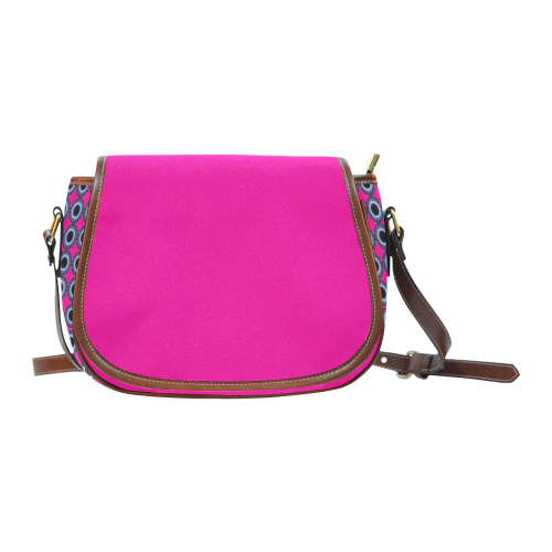 Halftone Pink Saddle Bag/Small (Model 1649) Full Customization