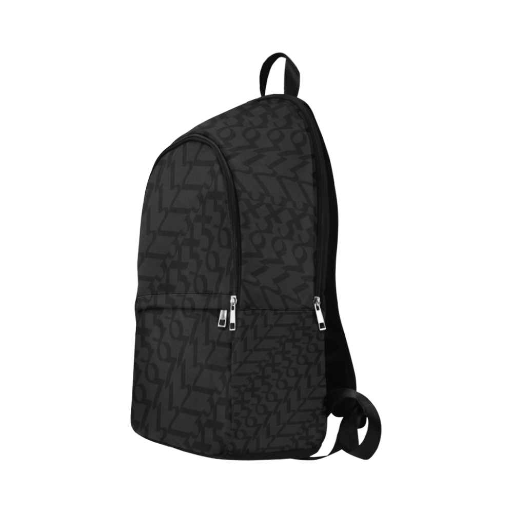 NUMBERS Collection 1234567 Matt Black Fabric Backpack for Adult (Model 1659)