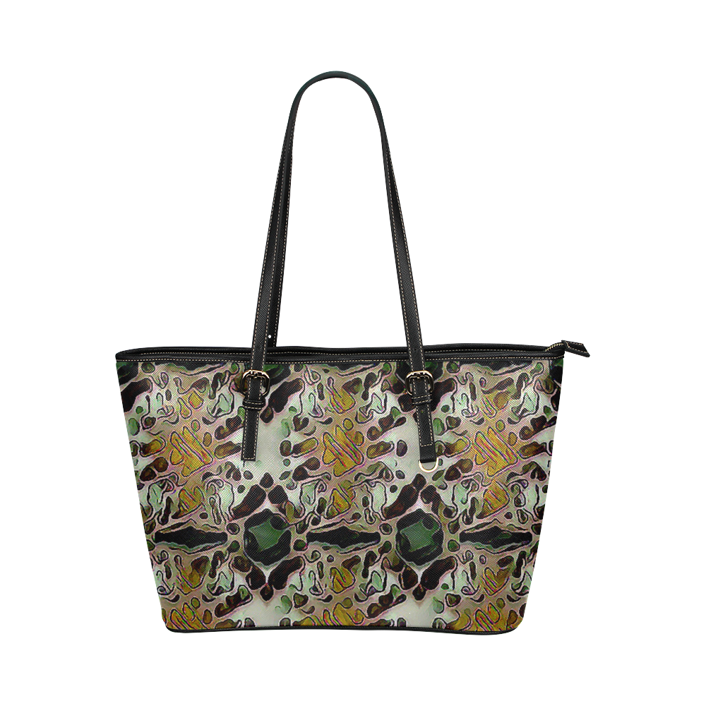 Marking Pattern Leather Tote Bag/Small (Model 1651)