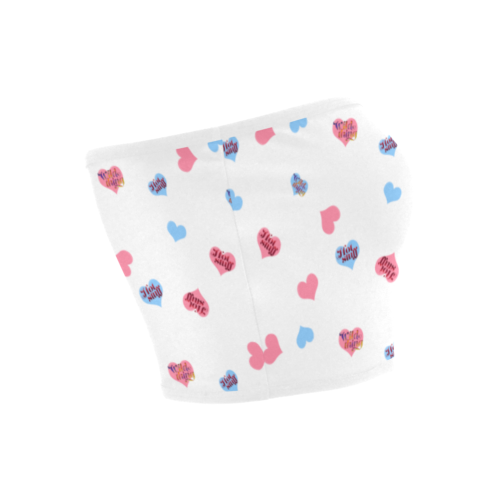 Pink-Blue-Hearts Wild-Thing Hot-Stuff Bandeau Top