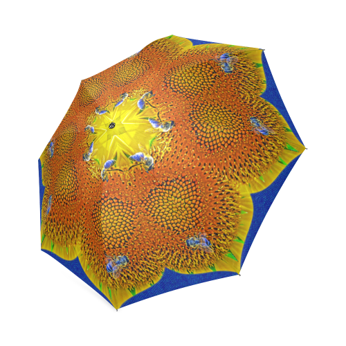 Bees lotus caleidoscope photo print Foldable Umbrella (Model U01)