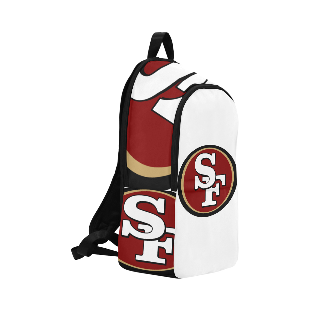 49ers White Fabric Backpack for Adult (Model 1659)