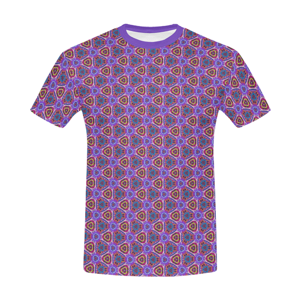 Purple Doodles - Hidden Smiles All Over Print T-Shirt for Men/Large Size (USA Size) Model T40)