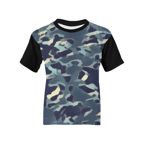 CAMOUFLAGE BLUE WASHED-OUT II Kids' All Over Print T-shirt (Model T65)