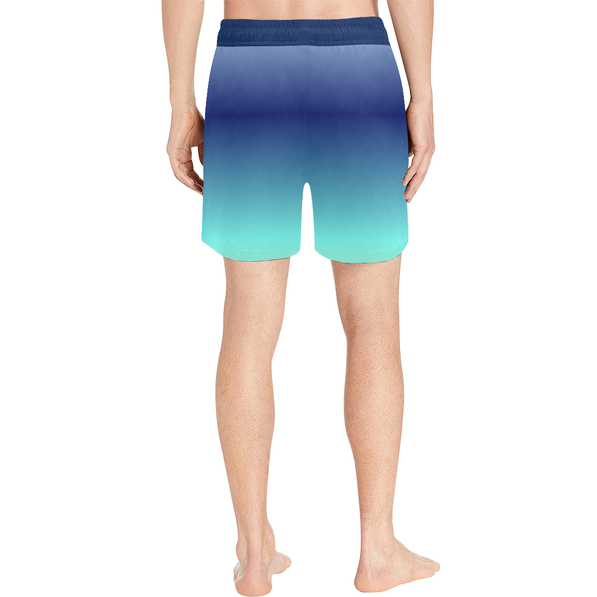 Blue Green Ombre Swim Trunks Men's Mid-Length Swim Shorts (Model L39)