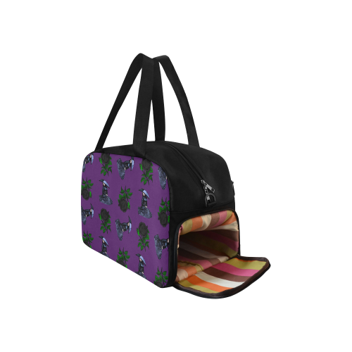 gothic girl rose purple pattern Fitness Handbag (Model 1671)