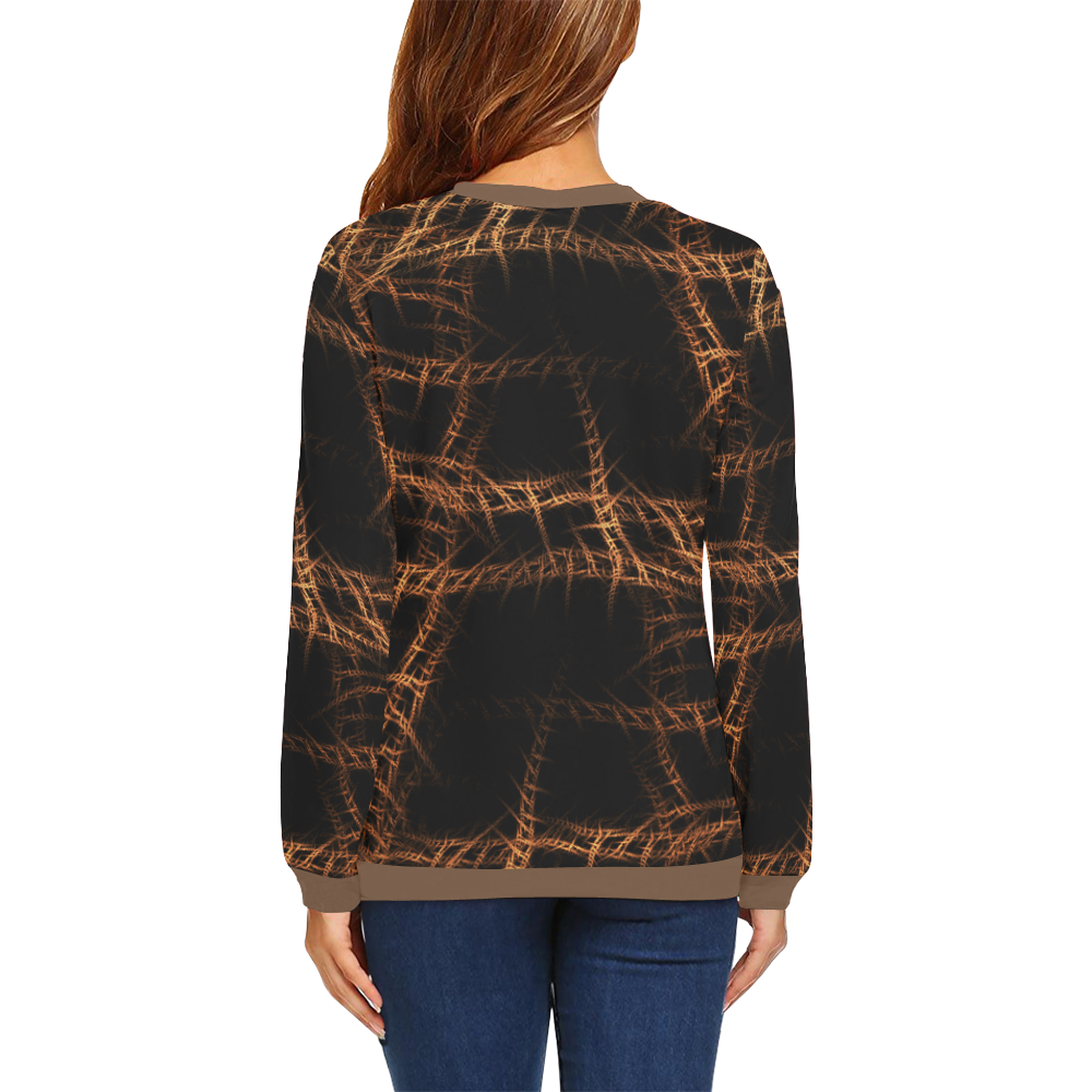 Trapped All Over Print Crewneck Sweatshirt for Women (Model H18)