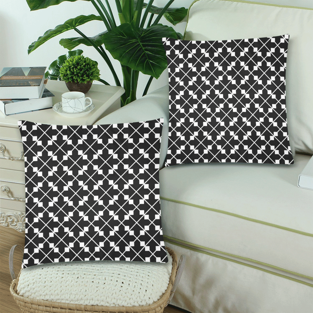 39sw Custom Zippered Pillow Cases 18"x 18" (Twin Sides) (Set of 2)
