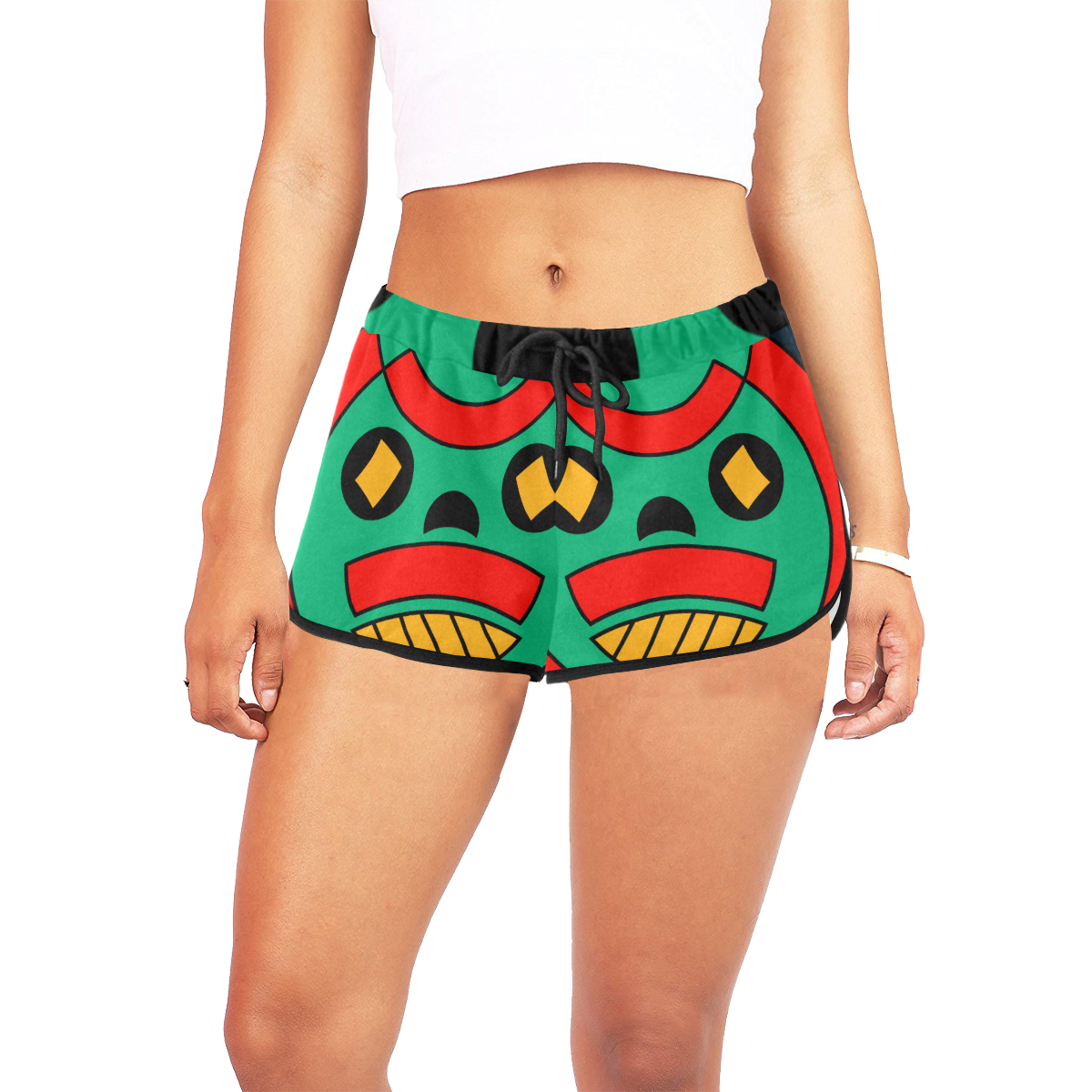 African Scary Tribal Women's All Over Print Relaxed Shorts (Model L19)