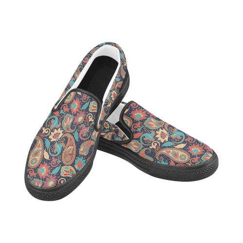 Paisley Pattern Slip-on Canvas Shoes for Men/Large Size (Model 019)