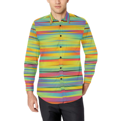 Rainbow Swirl Men's All Over Print Casual Dress Shirt (Model T61)
