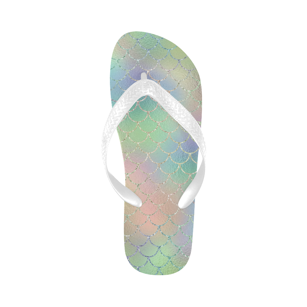 Pastel Mermaid Sparkles Flip Flops for Men/Women (Model 040)