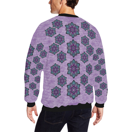a gift with flowers stars and bubble wrap All Over Print Crewneck Sweatshirt for Men/Large (Model H18)
