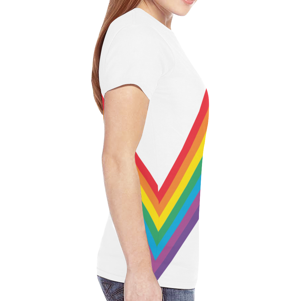 Pride Stripes New All Over Print T-shirt for Women (Model T45)