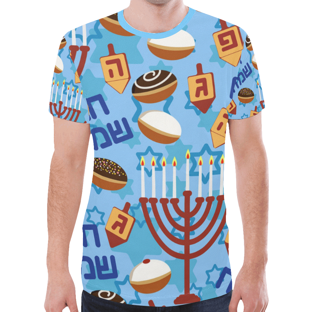 Hanukkahs, Menorahs, and Candles New All Over Print T-shirt for Men (Model T45)