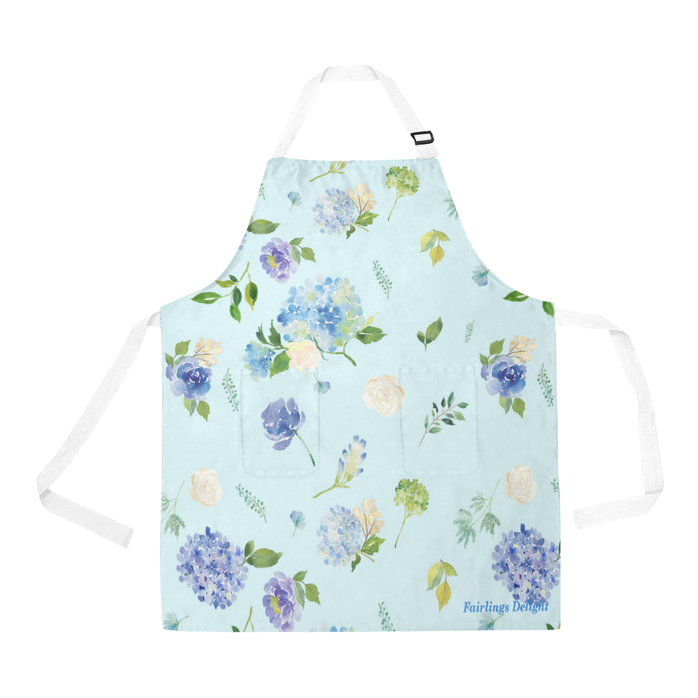Fairlings Delight's Florals Collection- Flowers of Blue 53086 All Over Print Apron