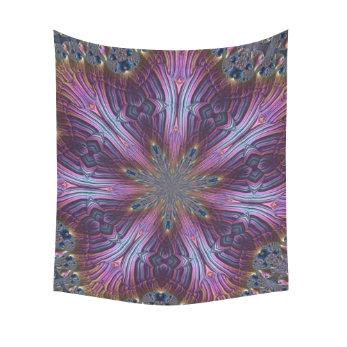 Pastel Abalone Shell Spiral Fractal Mandala 4 Cotton Linen Wall Tapestry 51"x 60"