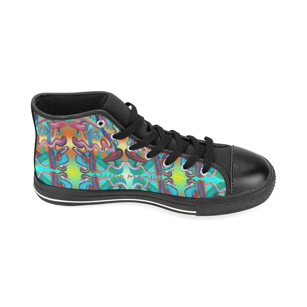 `pòp-graffiti-4-13 High Top Canvas Shoes for Kid (Model 017)