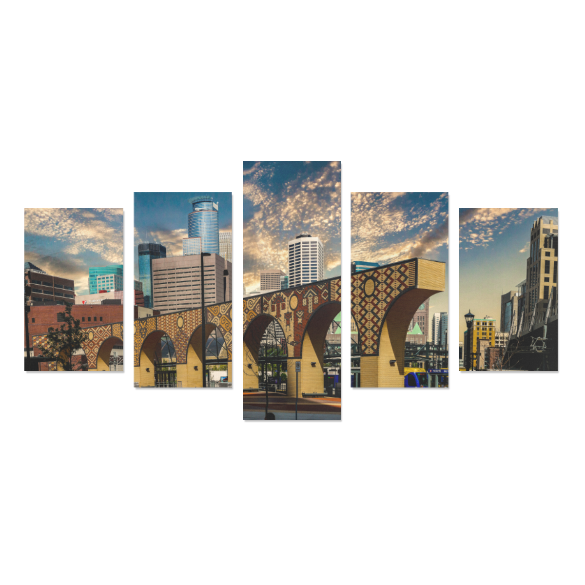 Downtown Minneapolis Canvas Print Sets C (No Frame)