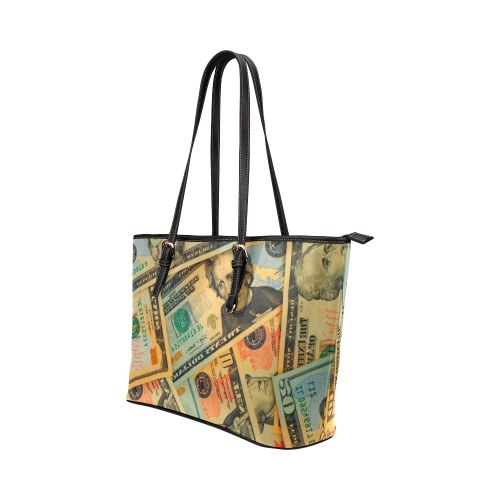 US DOLLARS 2 Leather Tote Bag/Small (Model 1651)