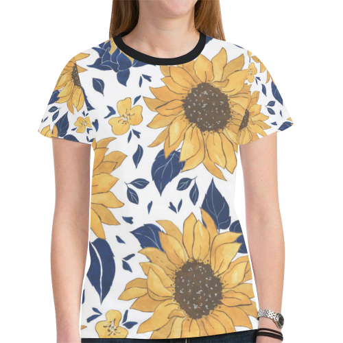 Sunflowers Women'sT-Shirt New All Over Print T-shirt for Women (Model T45)
