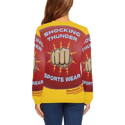 Shocking Thunder Sweatshirt Female All Over Print Crewneck Sweatshirt for Women (Model H18)
