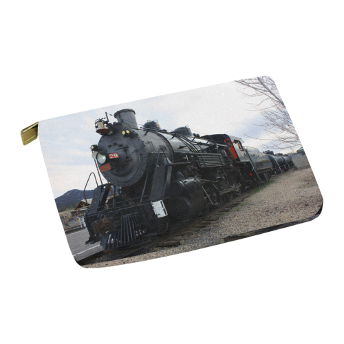 Railroad Vintage Steam Engine on Train Tracks Carry-All Pouch 12.5''x8.5''