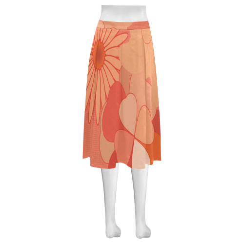 Flowers 20. A0, B1, C9 Mnemosyne Women's Crepe Skirt (Model D16)
