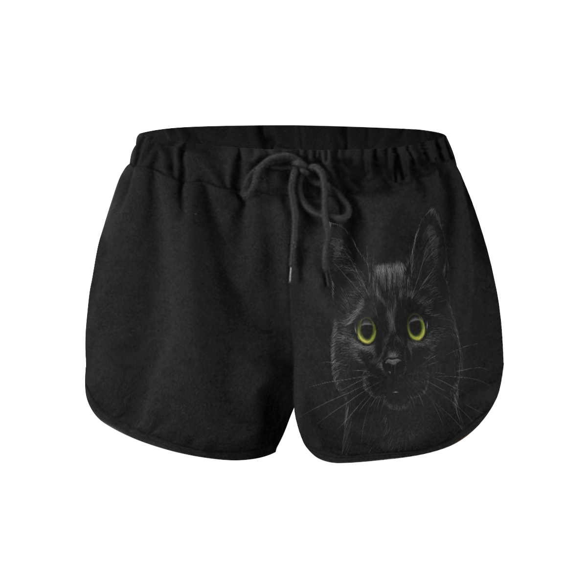 Black Cat Women's All Over Print Relaxed Shorts (Model L19)