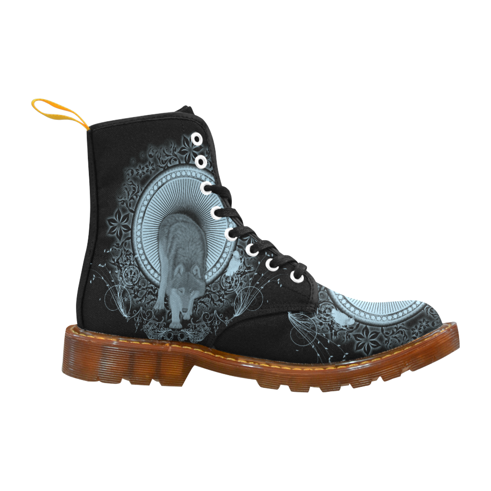 Wolf in black and blue Martin Boots For Men Model 1203H
