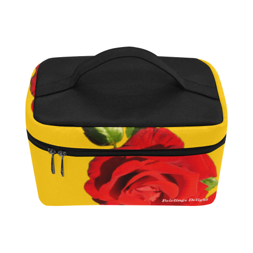 Fairlings Delight's Floral Luxury Collection- Red Rose Cosmetic Bag/Large 53086a4 Cosmetic Bag/Large (Model 1658)