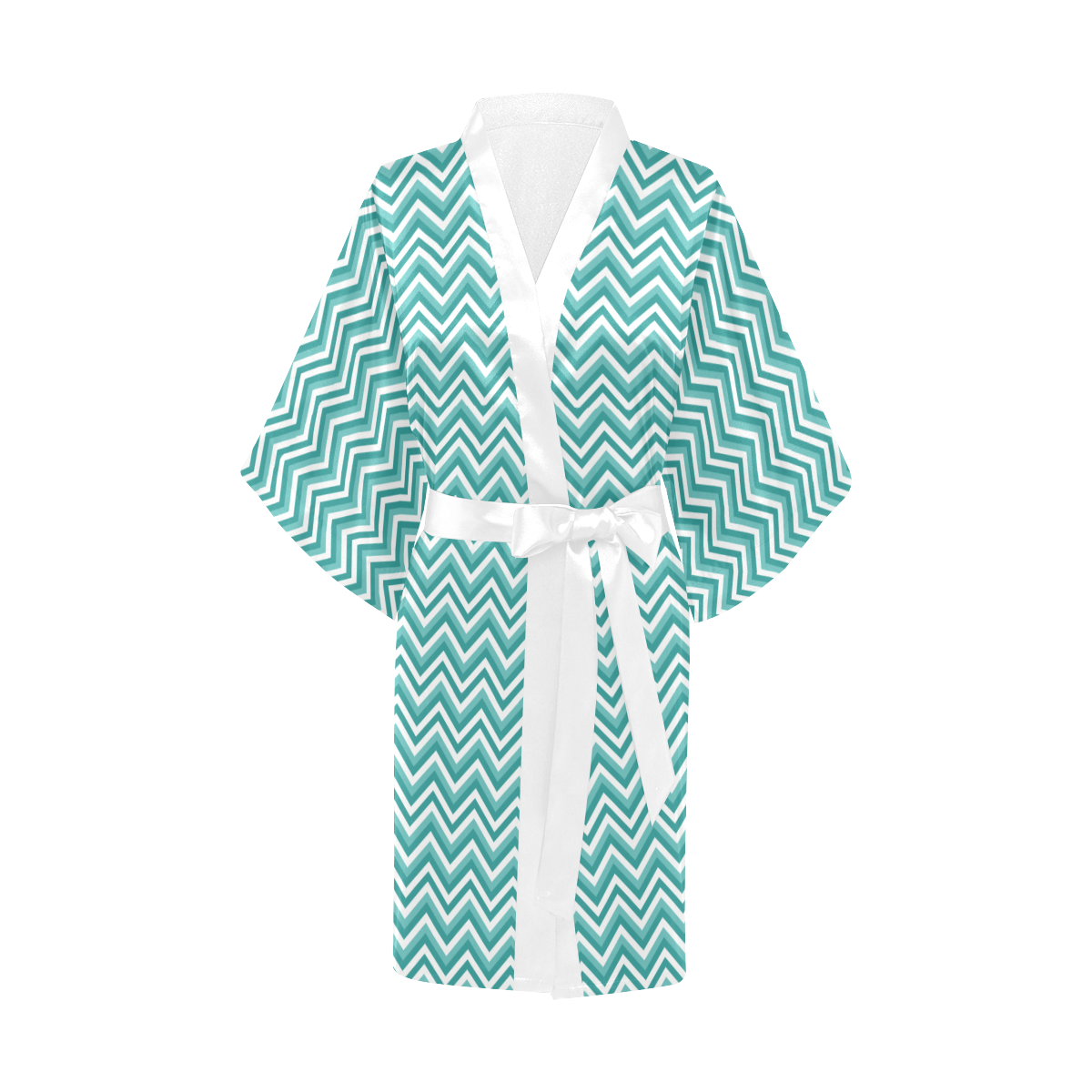 Turquoise Chevron Kimono Robe