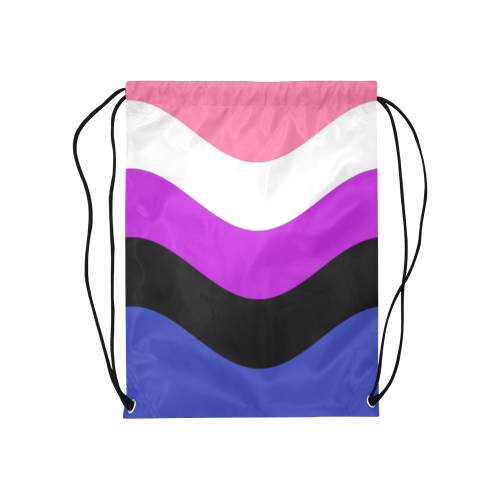 Genderfluid Pride Medium Drawstring Bag Model 1604 (Twin Sides) 13.8"(W) * 18.1"(H)