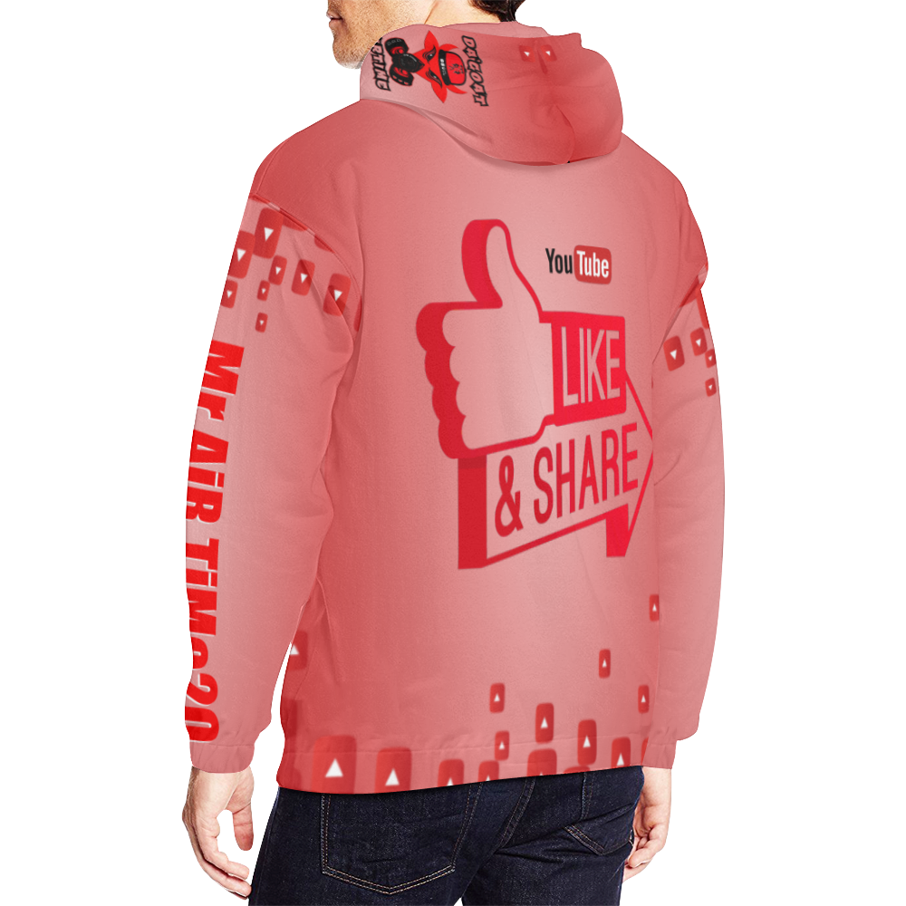 3DYOUTUBE -AirTime- HOODIE All Over Print Hoodie for Men/Large Size (USA Size) (Model H13)