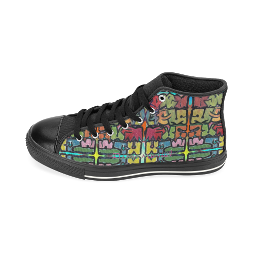 graffitero-18-tapiz High Top Canvas Shoes for Kid (Model 017)
