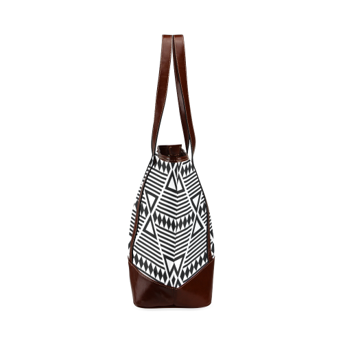 Black Aztec Tribal Tote Handbag (Model 1642)
